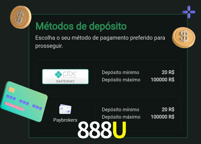 O cassino 888U oferece uma grande variedade de métodos de pagamento